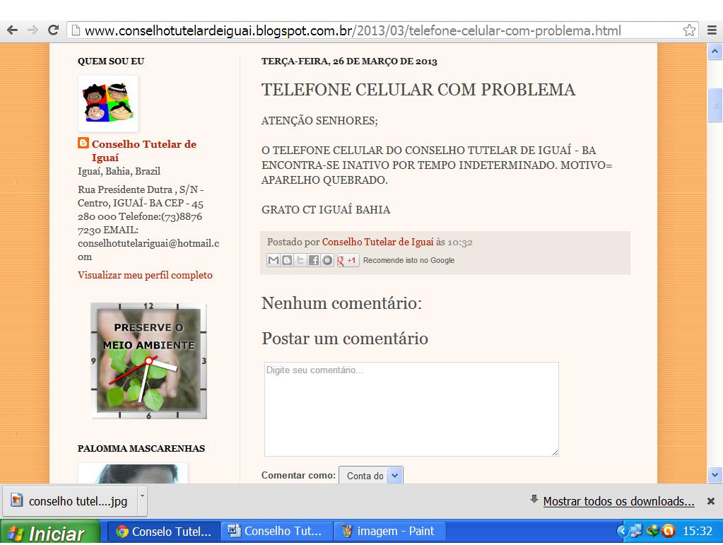 Blog do Conselho Tutelar de Iguaí | Foto: reprodução da internet