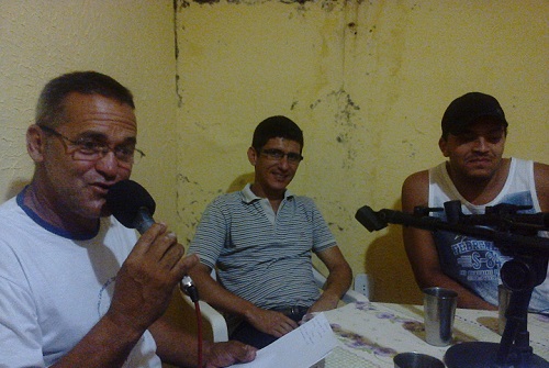 Valci Teixeira (Coordenador Municipal de Esportes), Ney Miranda e Felipe Braga (104,9 FM)