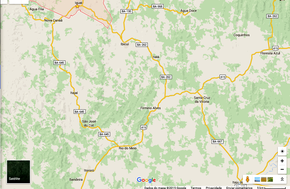 Cidades da região também sentiram pequenos tremores (Foto: Reprodução Google/ IguaíBAHIA)