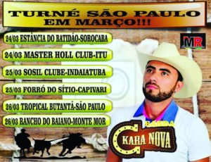 Confira a agenda de Shows em São Paulo da Banda Kara Nova.